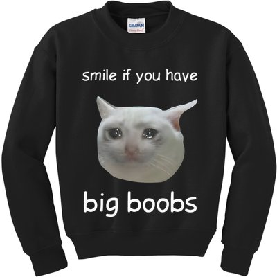 Smile If You Have Big Boobs Cringey Kids Sweatshirt