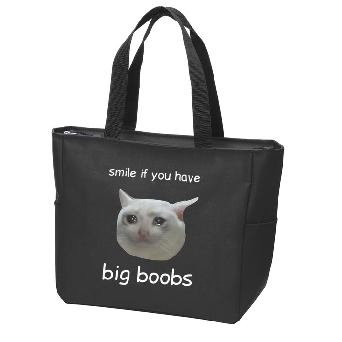 Smile If You Have Big Boobs Cringey Zip Tote Bag