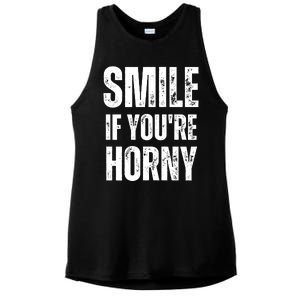 Smile If Youre Horny Funny Adult Gag Gift Ladies PosiCharge Tri-Blend Wicking Tank