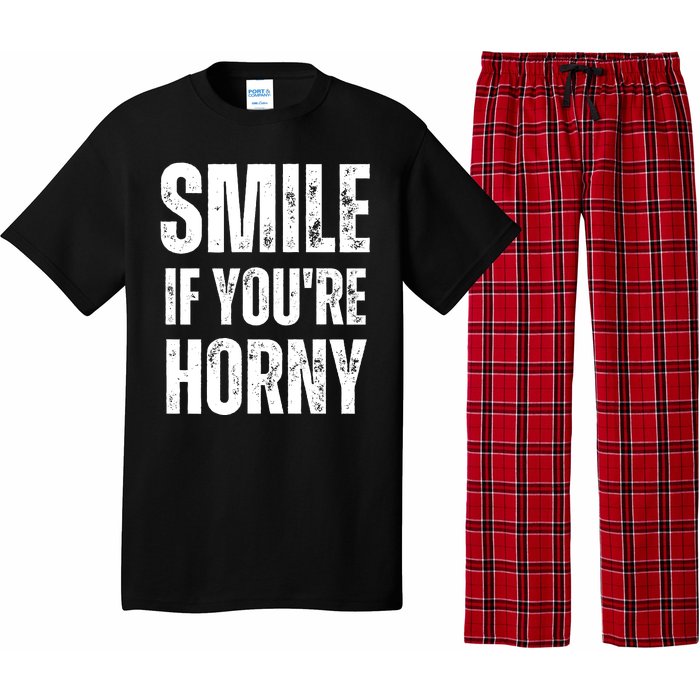 Smile If Youre Horny Funny Adult Gag Gift Pajama Set