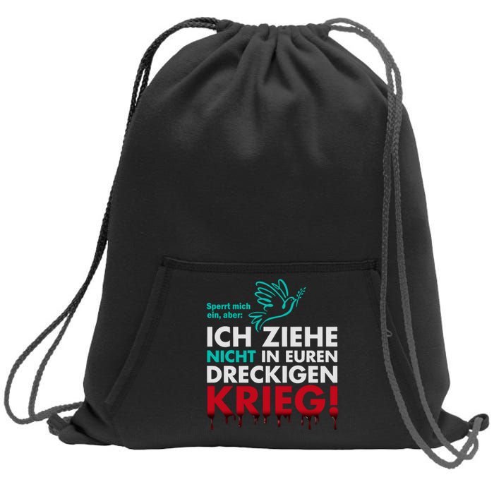 Snicklink Ich Ziehe Nicht In Euren Dreckigen Krieg Sweatshirt Cinch Pack Bag