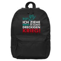 Snicklink Ich Ziehe Nicht In Euren Dreckigen Krieg 16 in Basic Backpack