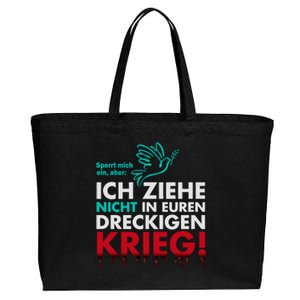 Snicklink Ich Ziehe Nicht In Euren Dreckigen Krieg Cotton Canvas Jumbo Tote