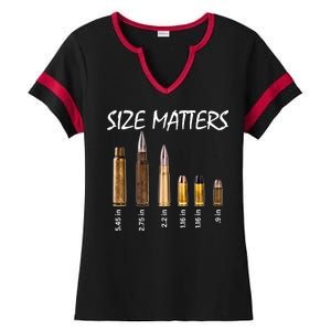 Size Matters Guns And Bullets Ladies Halftime Notch Neck Tee