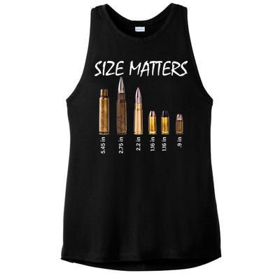 Size Matters Guns And Bullets Ladies PosiCharge Tri-Blend Wicking Tank