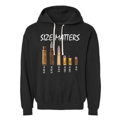 Size Matters Guns And Bullets Garment-Dyed Fleece Hoodie
