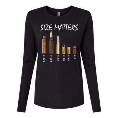 Size Matters Guns And Bullets Womens Cotton Relaxed Long Sleeve T-Shirt