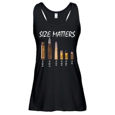 Size Matters Guns And Bullets Ladies Essential Flowy Tank