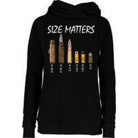 Size Matters Guns And Bullets Womens Funnel Neck Pullover Hood