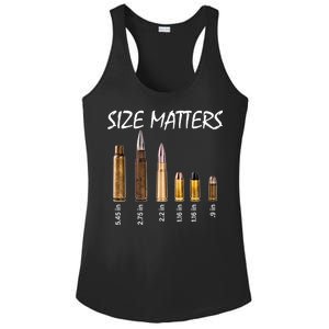 Size Matters Guns And Bullets Ladies PosiCharge Competitor Racerback Tank