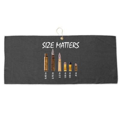 Size Matters Guns And Bullets Large Microfiber Waffle Golf Towel