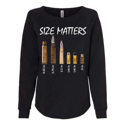 Size Matters Guns And Bullets Womens California Wash Sweatshirt