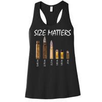 Size Matters Guns And Bullets Women's Racerback Tank