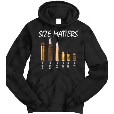 Size Matters Guns And Bullets Tie Dye Hoodie