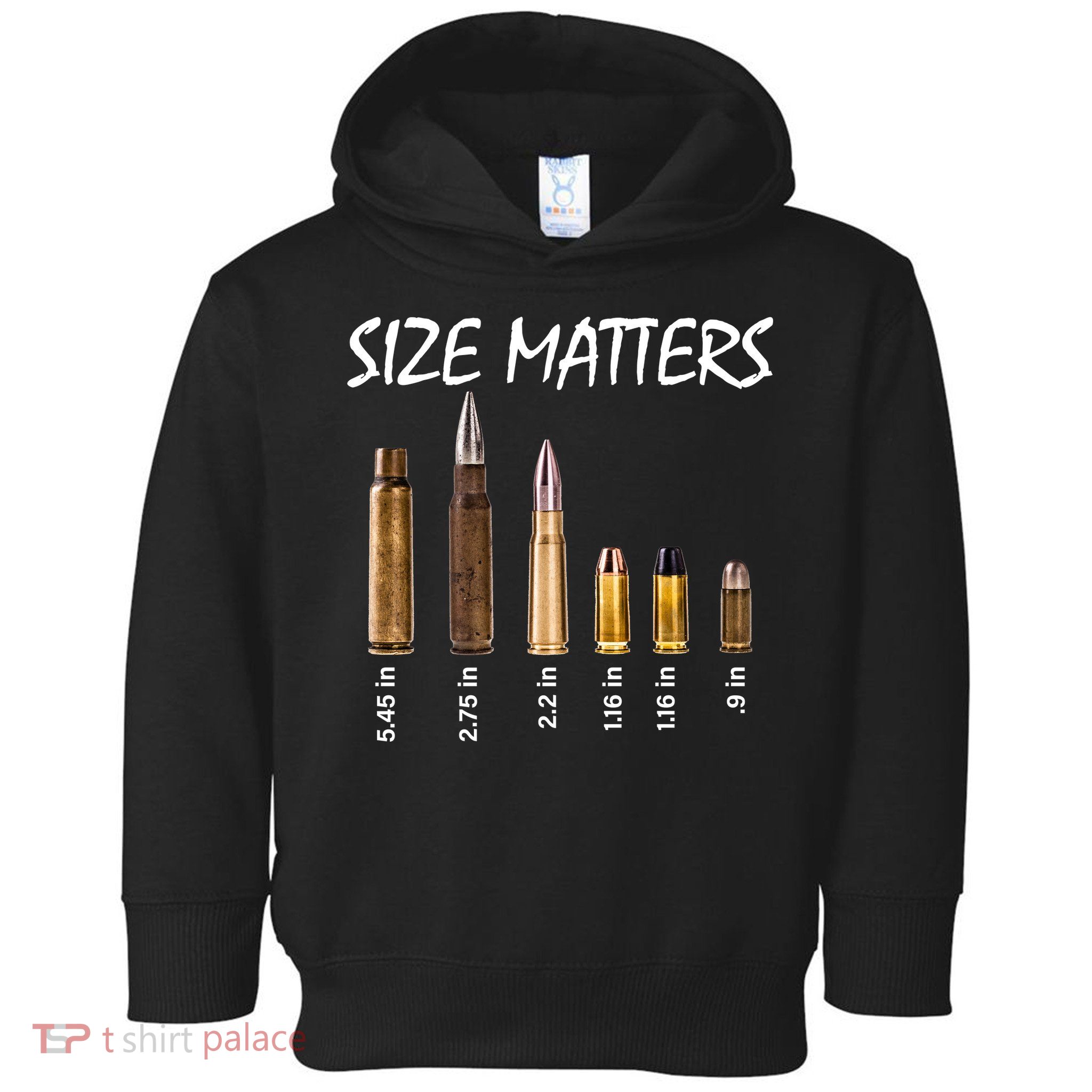 Size Matters Guns And Bullets Toddler Hoodie