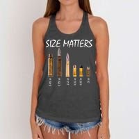 Size Matters Guns And Bullets Women's Knotted Racerback Tank