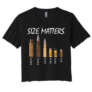 Size Matters Guns And Bullets Women's Crop Top Tee