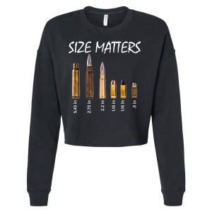 Size Matters Guns And Bullets Cropped Pullover Crew