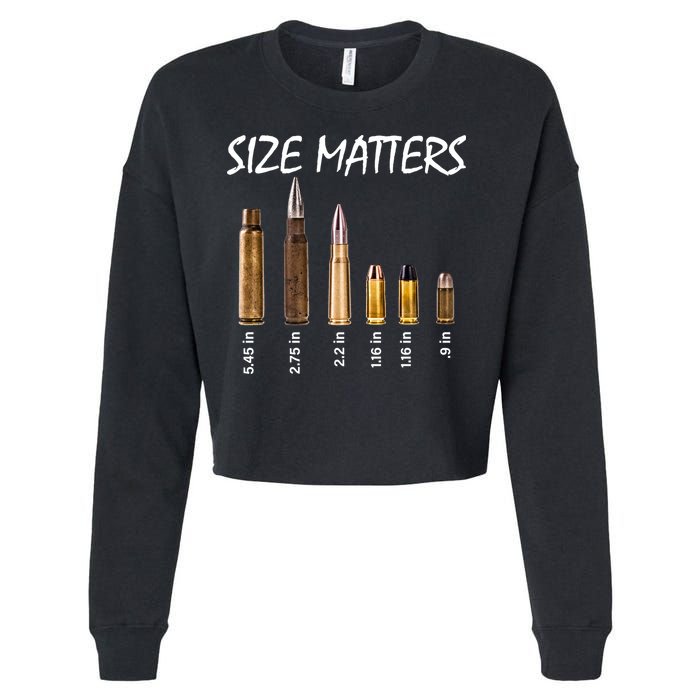 Size Matters Guns And Bullets Cropped Pullover Crew