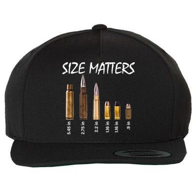 Size Matters Guns And Bullets Wool Snapback Cap