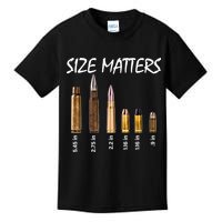 Size Matters Guns And Bullets Kids T-Shirt