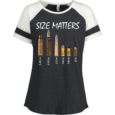 Size Matters Guns And Bullets Enza Ladies Jersey Colorblock Tee