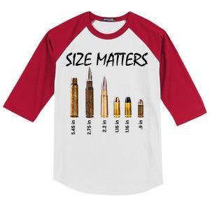 Size Matters Guns And Bullets Kids Colorblock Raglan Jersey