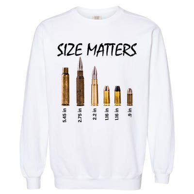 Size Matters Guns And Bullets Garment-Dyed Sweatshirt