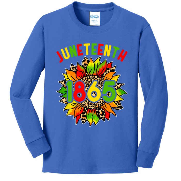 Sunflower Juneteenth 1865 Celebrates Black History Month Gift Kids Long Sleeve Shirt