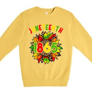 Sunflower Juneteenth 1865 Celebrates Black History Month Gift Premium Crewneck Sweatshirt