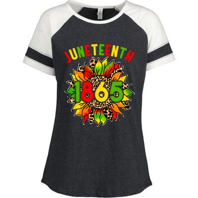 Sunflower Juneteenth 1865 Celebrates Black History Month Gift Enza Ladies Jersey Colorblock Tee