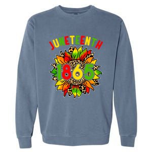 Sunflower Juneteenth 1865 Celebrates Black History Month Gift Garment-Dyed Sweatshirt