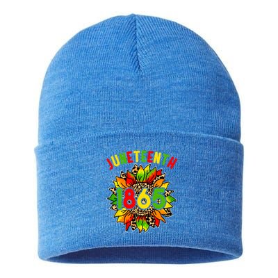 Sunflower Juneteenth 1865 Celebrates Black History Month Gift Sustainable Knit Beanie