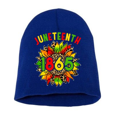 Sunflower Juneteenth 1865 Celebrates Black History Month Gift Short Acrylic Beanie