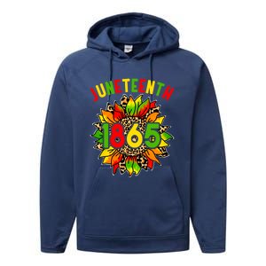 Sunflower Juneteenth 1865 Celebrates Black History Month Gift Performance Fleece Hoodie