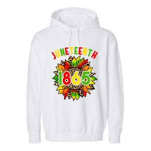 Sunflower Juneteenth 1865 Celebrates Black History Month Gift Garment-Dyed Fleece Hoodie