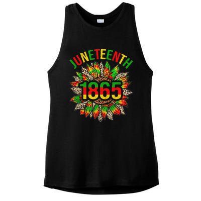 Sunflower Juneteenth 1865 Celebrates Black African American Ladies PosiCharge Tri-Blend Wicking Tank