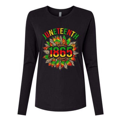 Sunflower Juneteenth 1865 Celebrates Black African American Womens Cotton Relaxed Long Sleeve T-Shirt