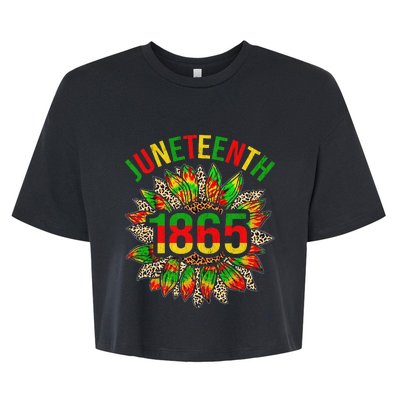 Sunflower Juneteenth 1865 Celebrates Black African American Bella+Canvas Jersey Crop Tee