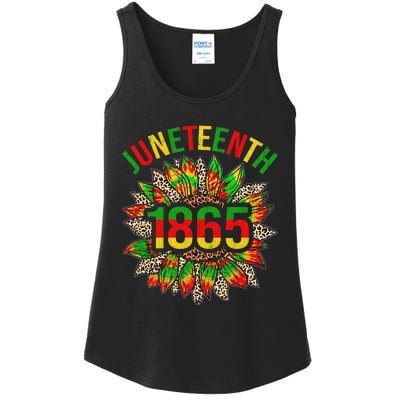 Sunflower Juneteenth 1865 Celebrates Black African American Ladies Essential Tank