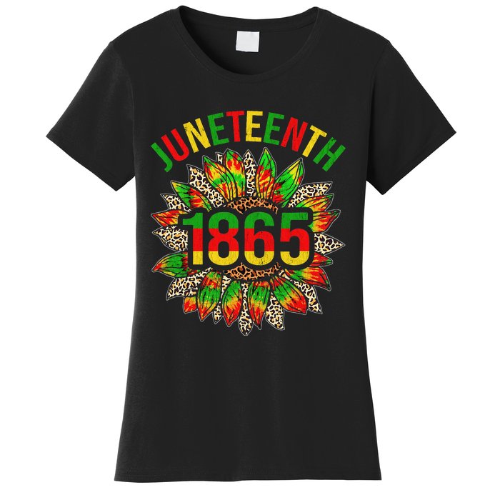 Sunflower Juneteenth 1865 Celebrates Black African American Women's T-Shirt