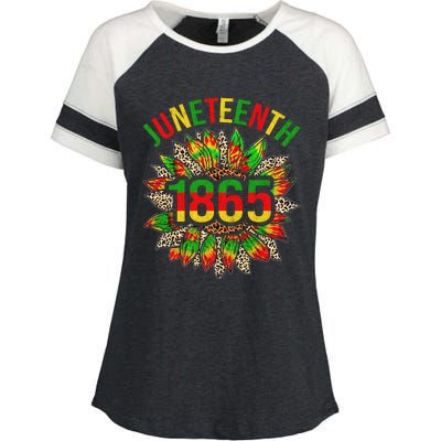 Sunflower Juneteenth 1865 Celebrates Black African American Enza Ladies Jersey Colorblock Tee