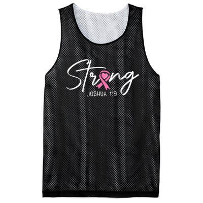 Strong Joshua 1 9 Christian Faith Breast Cancer Awareness Mesh Reversible Basketball Jersey Tank