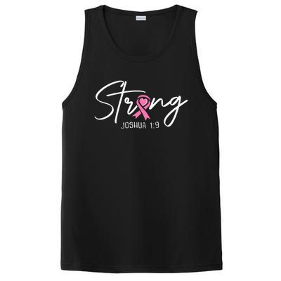 Strong Joshua 1 9 Christian Faith Breast Cancer Awareness PosiCharge Competitor Tank