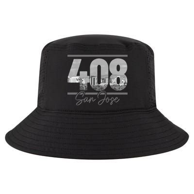 San Jose 408 Area Code Vintage Skyline California Cool Comfort Performance Bucket Hat
