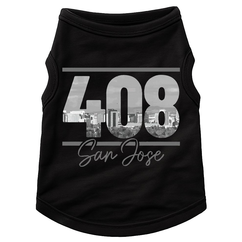 San Jose 408 Area Code Vintage Skyline California Doggie Tank
