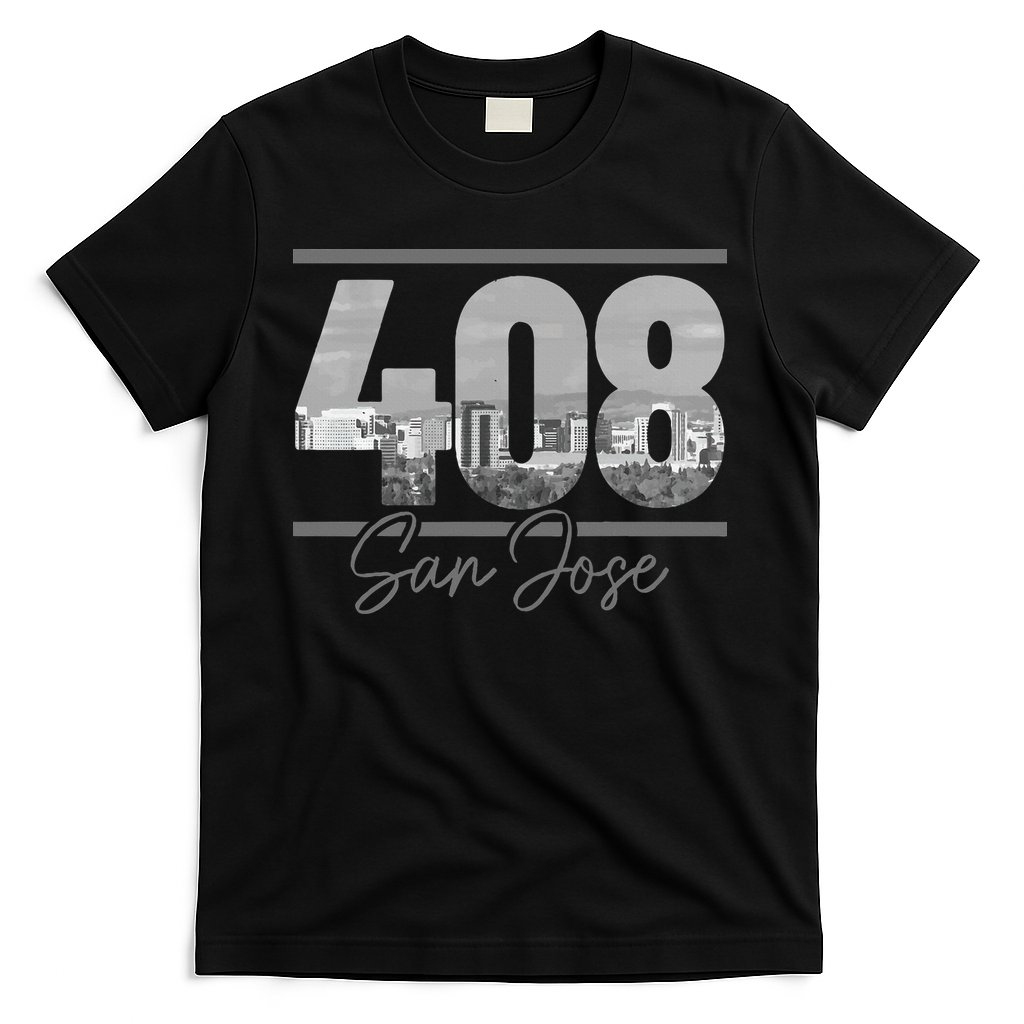 San Jose 408 Area Code Vintage Skyline California T-Shirt