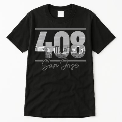 San Jose 408 Area Code Vintage Skyline California Tall T-Shirt