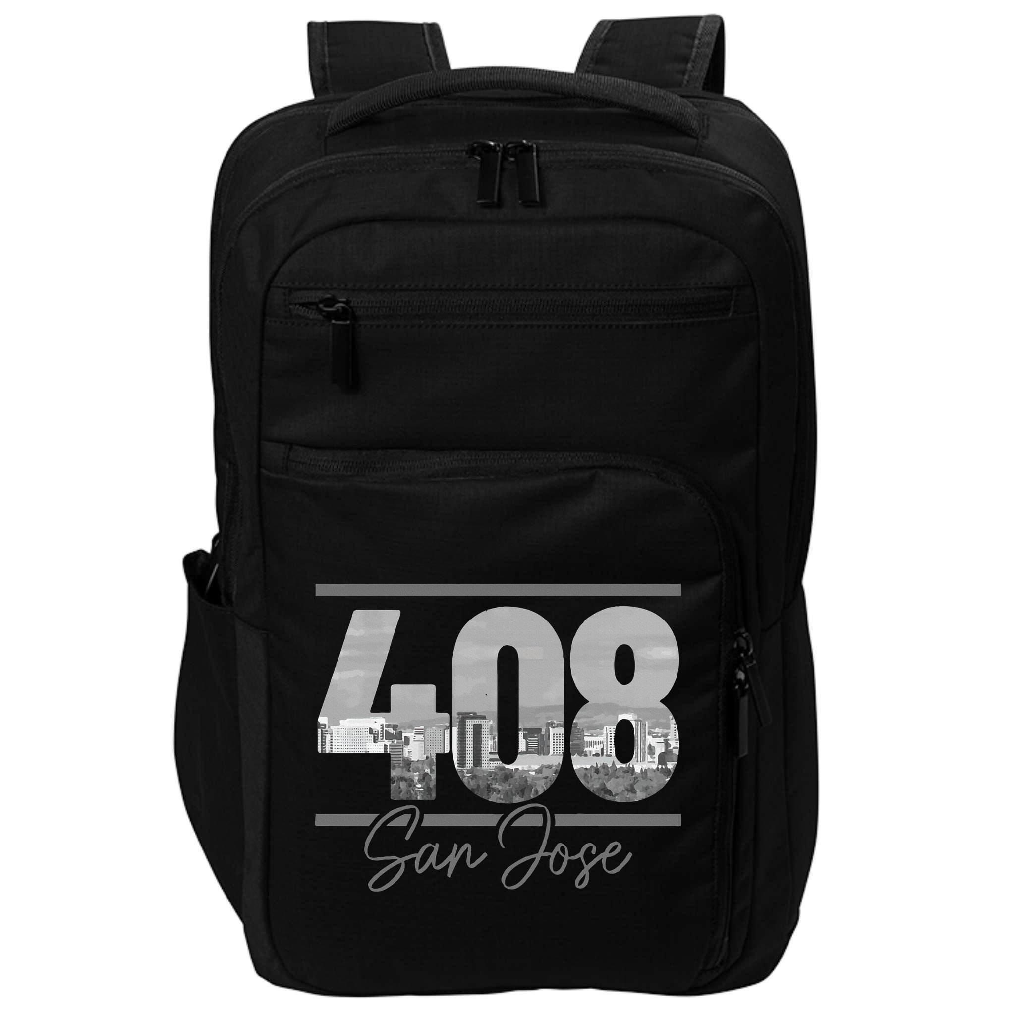 San Jose 408 Area Code Vintage Skyline California Impact Tech Backpack