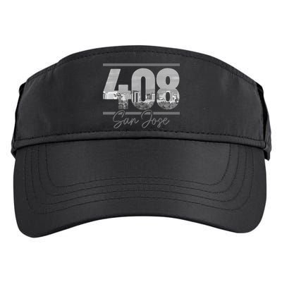 San Jose 408 Area Code Vintage Skyline California Adult Drive Performance Visor
